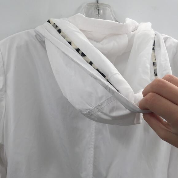 Laundry by Shelli Segal Anorak Coat Jacket Hooded Zip Up White SZ Small NEW - Picture 4 of 8